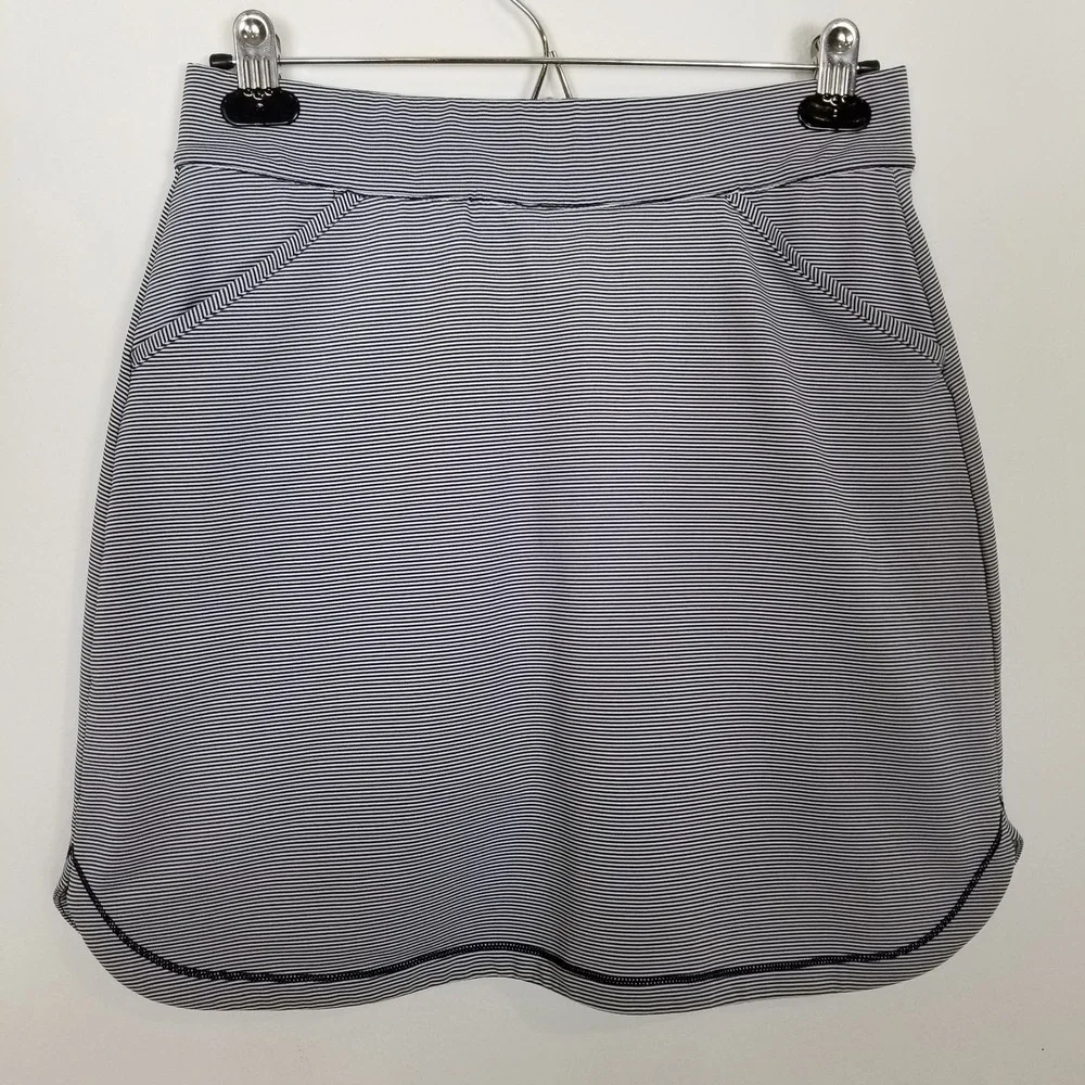 PETER MILLAR UPF 50 Golf Skort Women Size‎ S Blue Pinstripe Athletic Mini Skirt